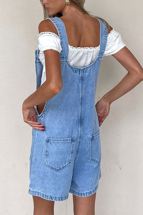 Valenzora | Rosiedress Jumpsuit aus Denim mit Knopfverschluss und Taschen