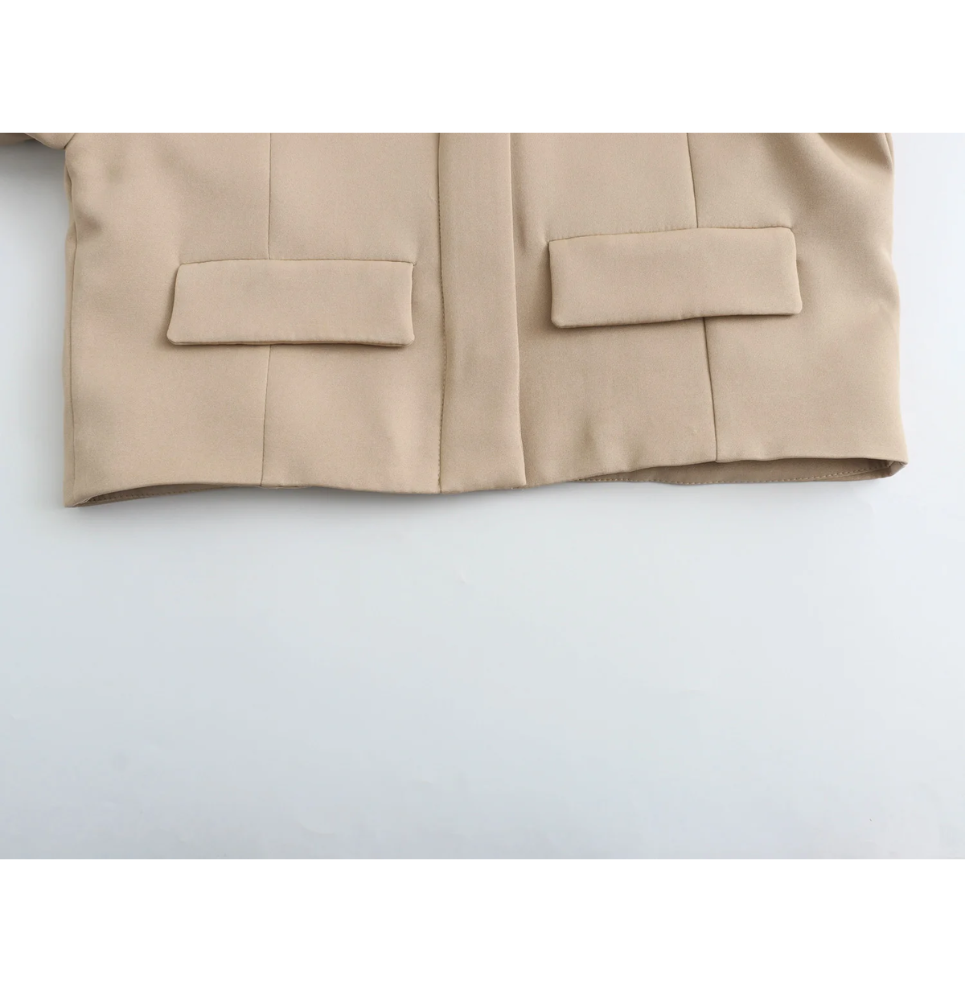 Valenzora | Women's Bomber Jacket Short Jacket with Four Front Pockets and Minimalist Design