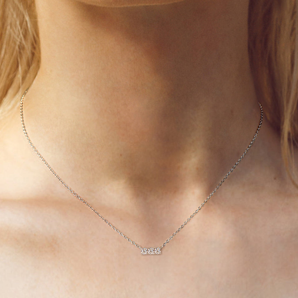 Valenzora | 925er Sterlingsilber Inlaid Moissanit-Halskette
