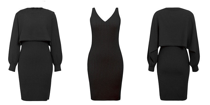 Valenzora | 1-piece knitted set - elegant knitted sleeveless dress with sweater for autumn and winter