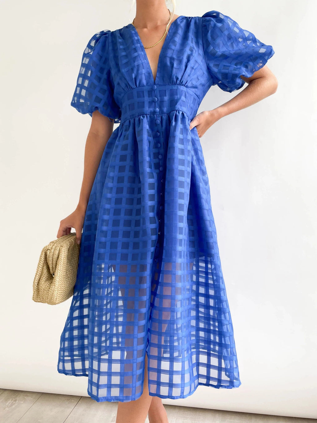 Valenzora | Midikleid mit Puffärmeln