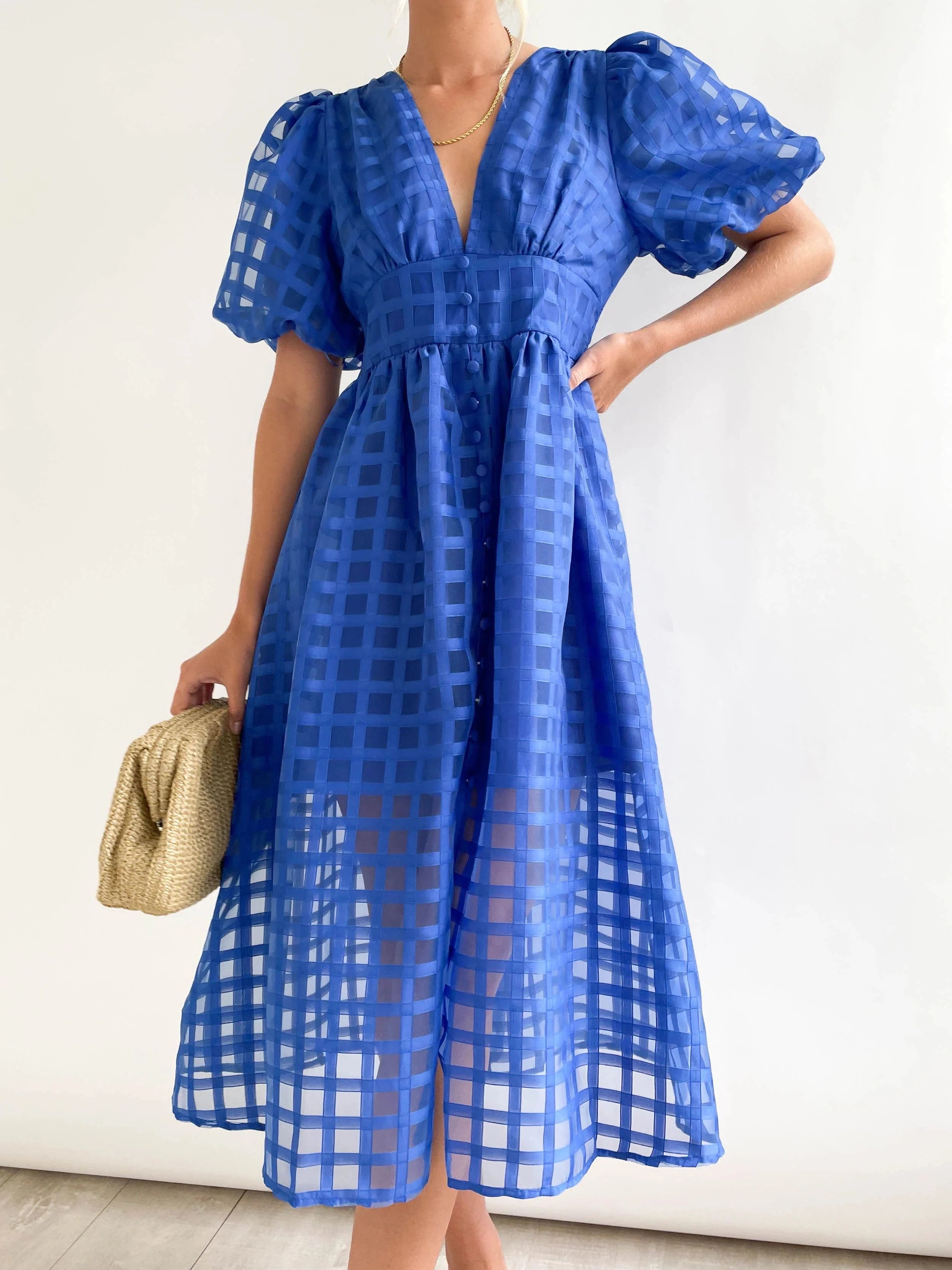 Valenzora | Midikleid mit Puffärmeln