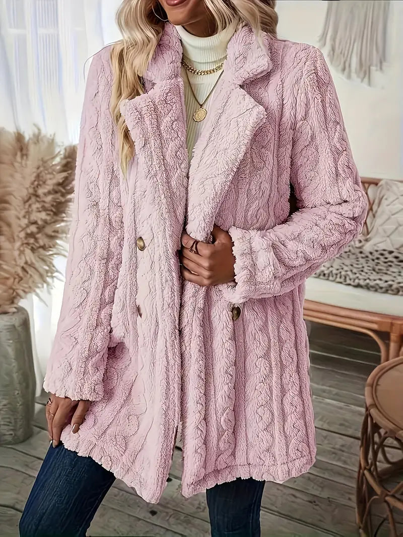 Valenzora | Soft, solid-color thermal coat with long sleeves