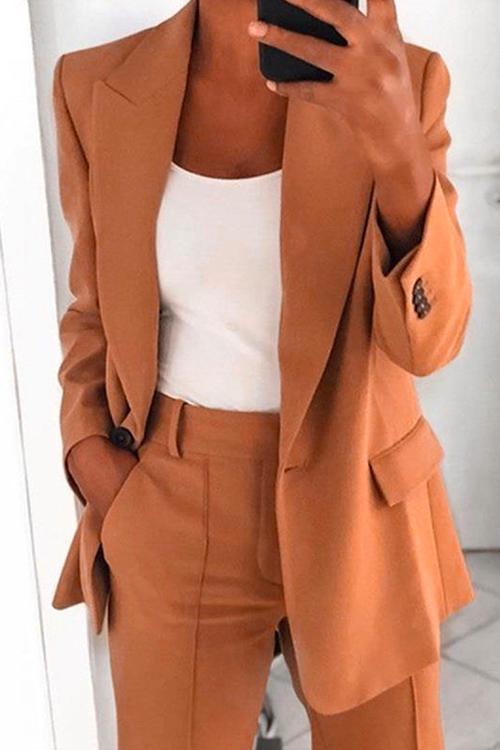 Valenzora | Rosiedress One-Button Solid Color Office Blazer Jacket