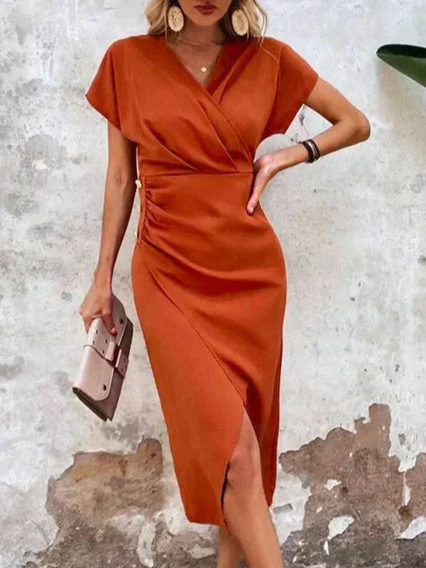 Valenzora | Damen-Midikleid mit V-Ausschnitt