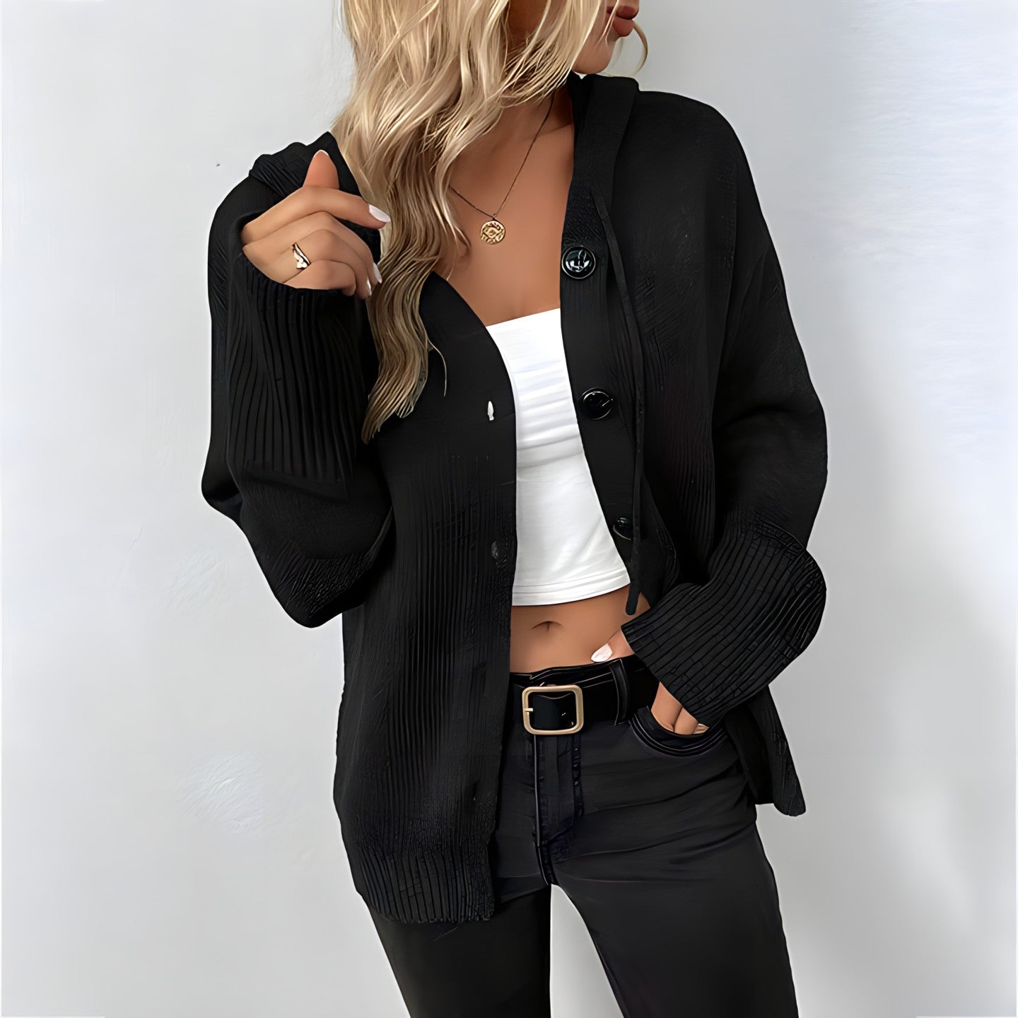 Valenzora Cardigan | Eleganter, bequemer Cardigan mit Kapuze