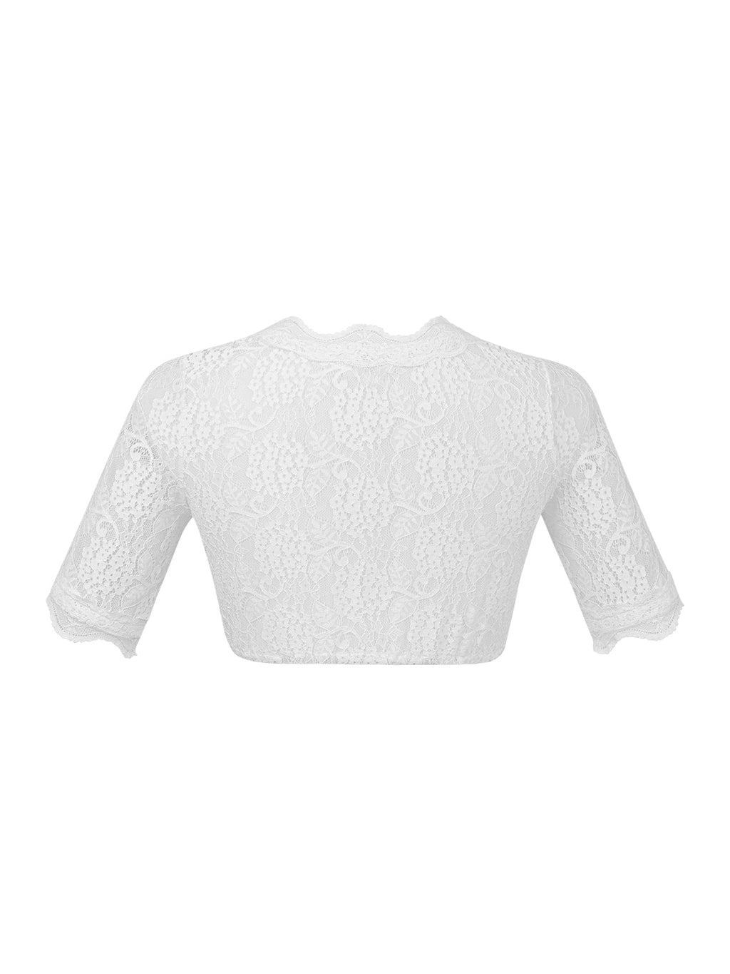 Valenzora | Short-sleeved V-neck white women's dirndl blouses