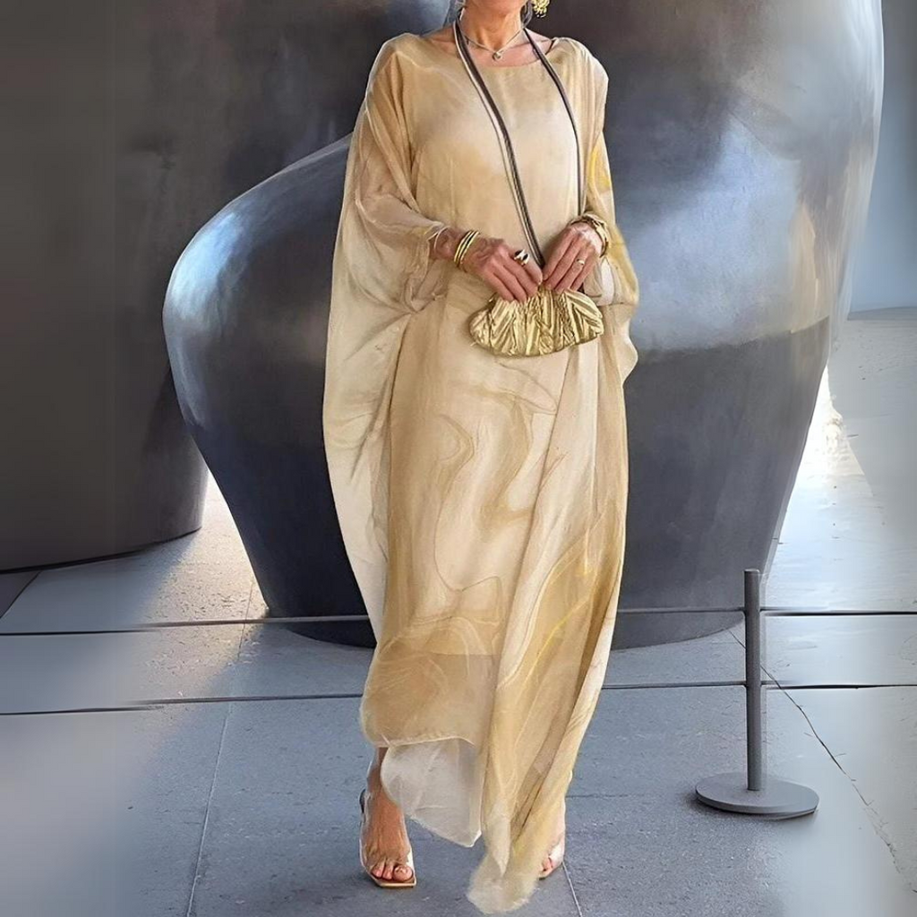 Valenzora | Slimming silk chiffon elegant dress