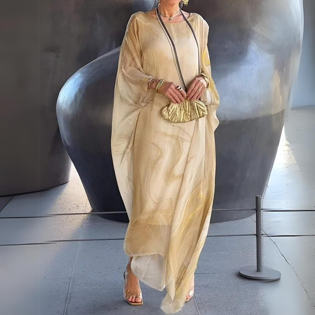 Valenzora | Slimming silk chiffon elegant dress