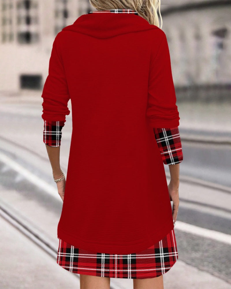 Valenzora | Langärmliges Kleid im klassischen Karomuster