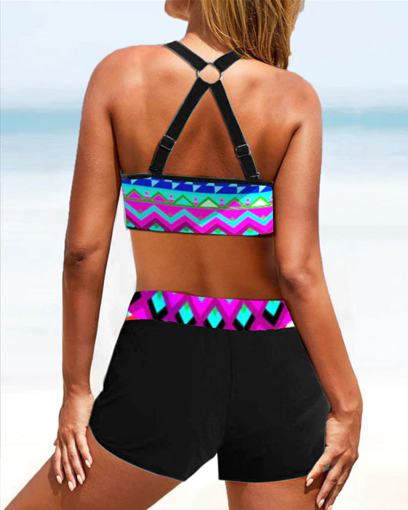 Valenzora | High-cut bikinis with geometric print