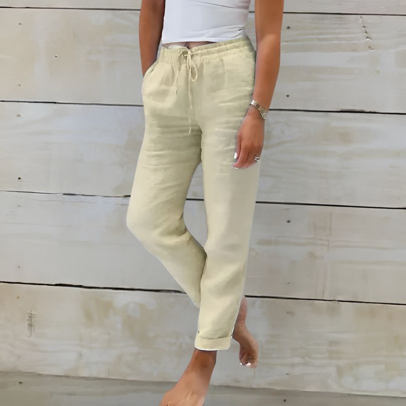 Valenzora | Bequeme Baumwollhose in Leinenoptik