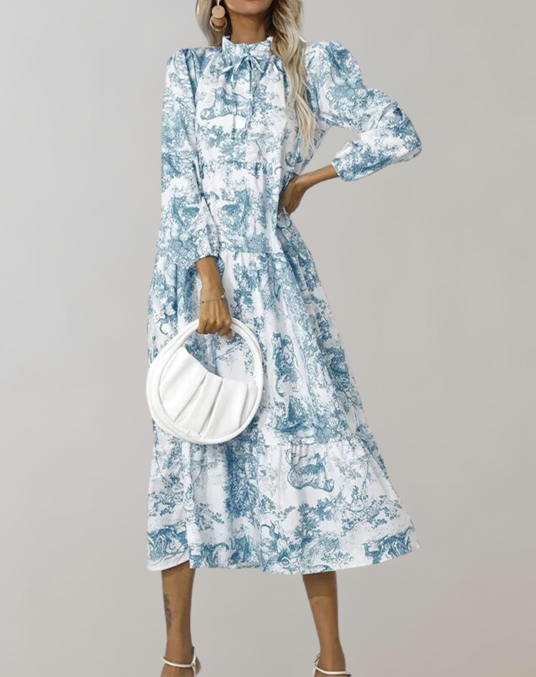 Valenzora - New Long Sleeve Women's Midi Dress