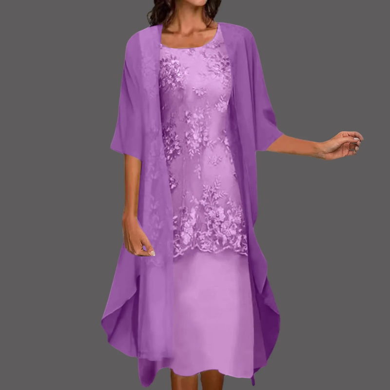 Valenzora | Women's Stylish Midi Dress with Cardigan