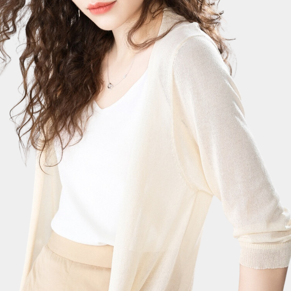 Valenzora | Damen Lange Weste Elegant und Leichter Sommer Cardigan für Frauen