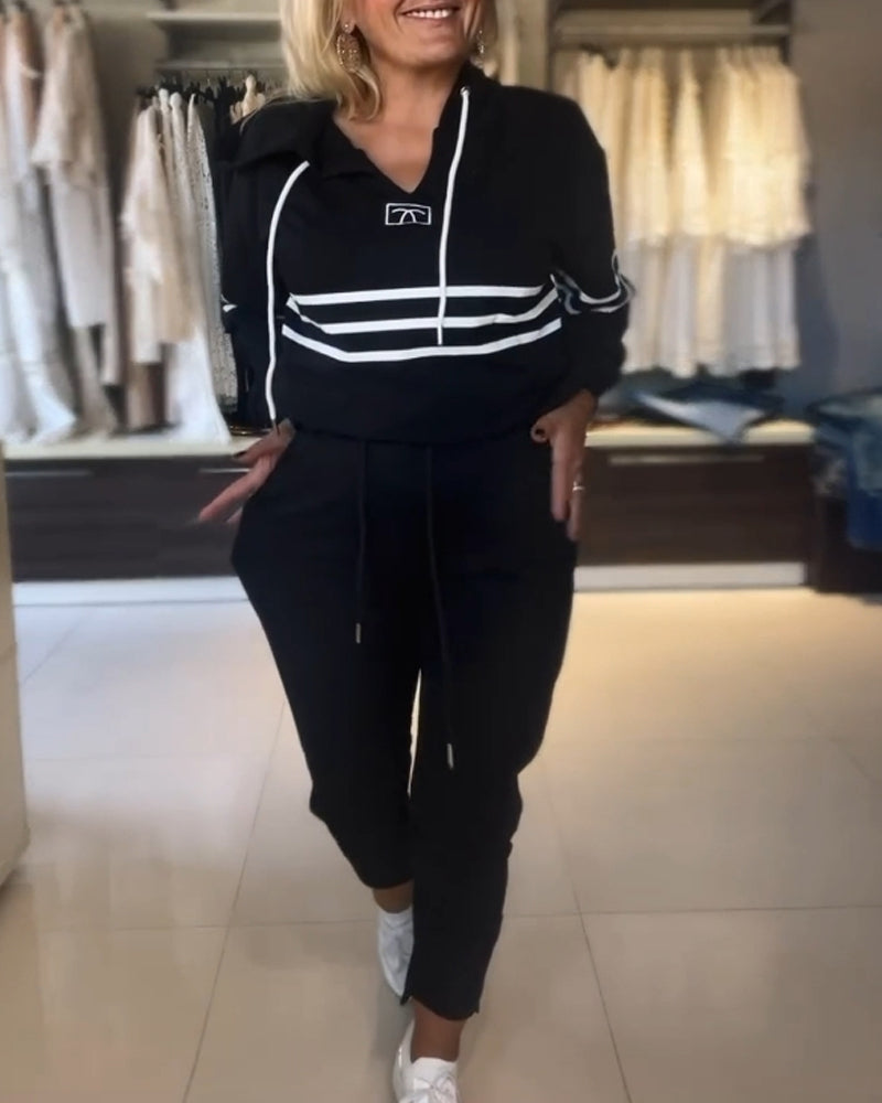 Valenzora | Set consisting of striped trousers and hooded jacket