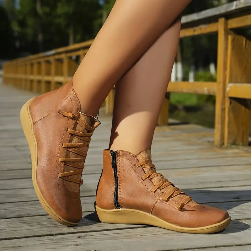 Valenzora | Women's ankle boots – comfortable lace-up closure