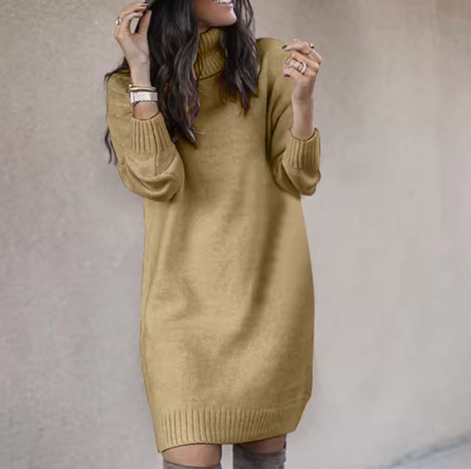 – Loose sweater dress
