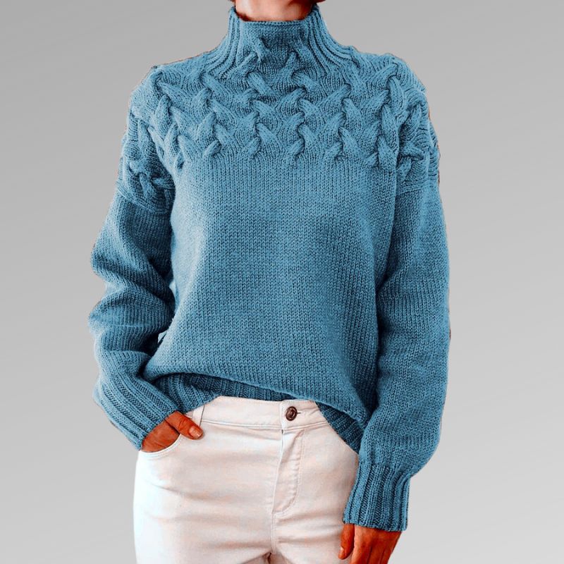 Eleganter Zopfmusterpullover