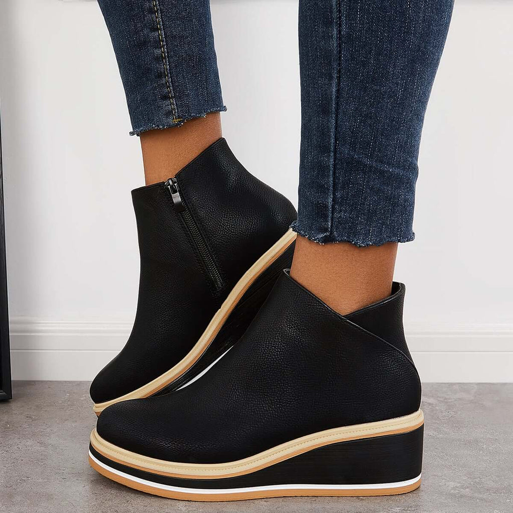 Valenzora - Stylish ankle boots with zipper and platform