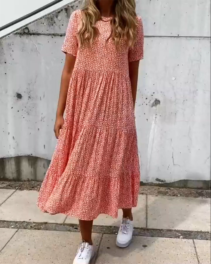 Valenzora | Kurzärmeliges Blumenkleid
