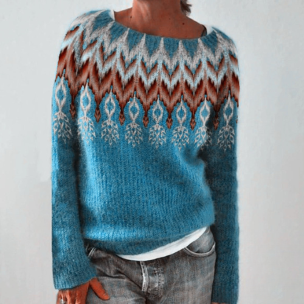 Valenzora | Warm autumn sweater with round neck for women