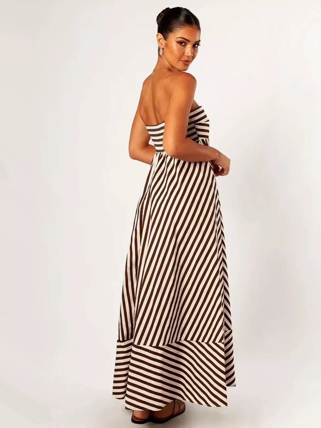 Valenzora | Strapless Striped Maxi Dress for Women