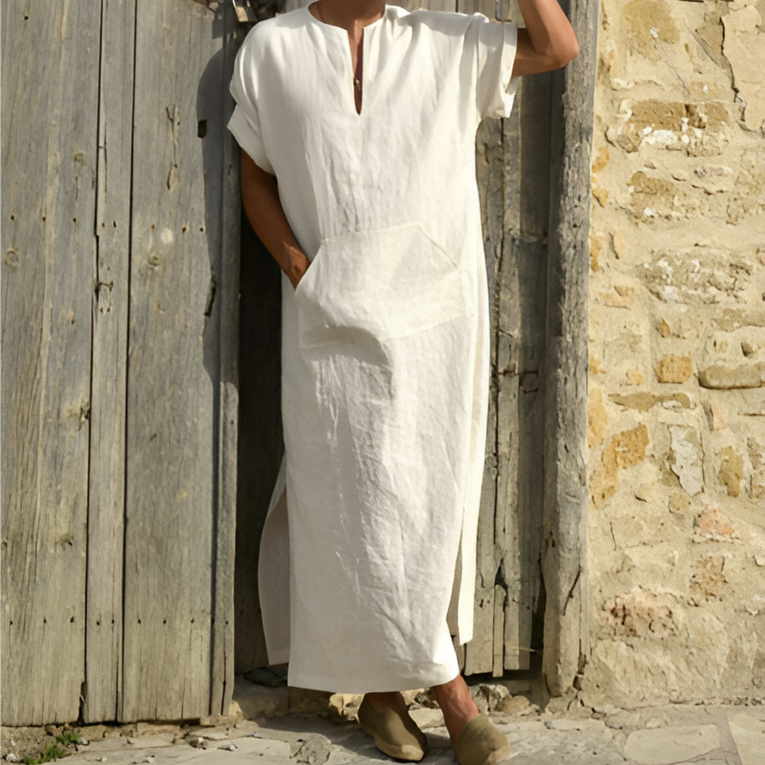 Valenzora | Long Shirt Dress with Slit: Comfortable, Versatile & Lightweight Fashion