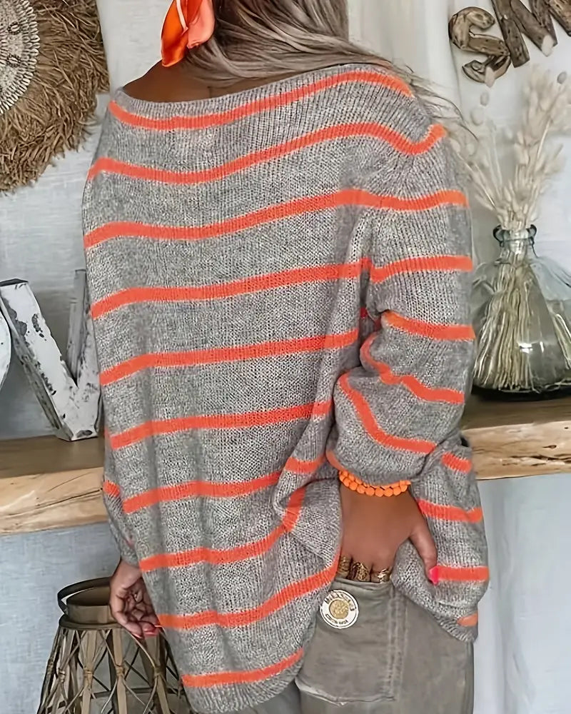 Valenzora – Warm striped women's sweater