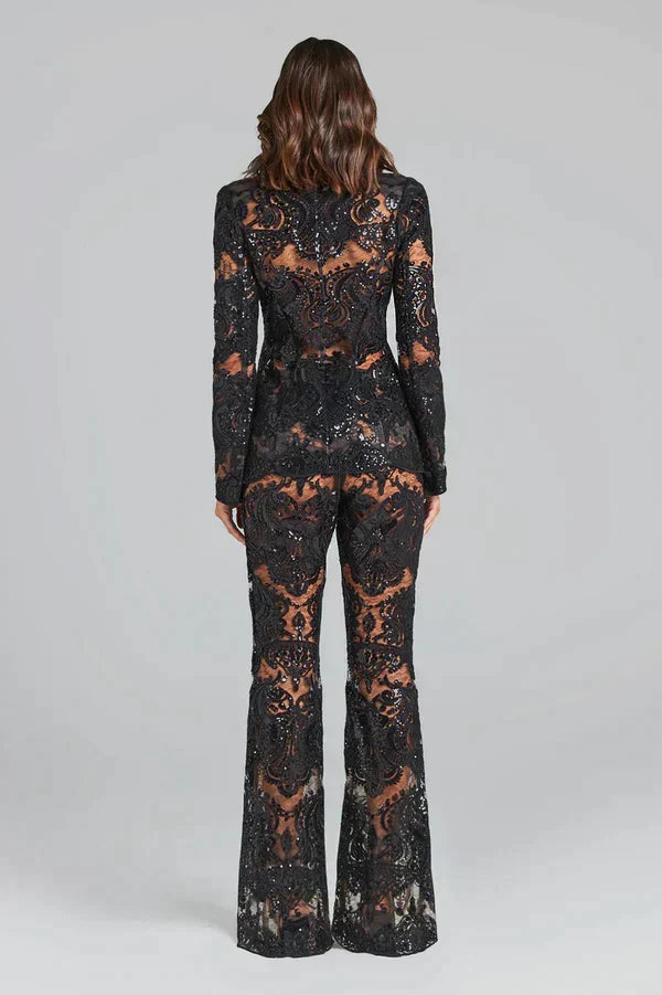 Valenzora | Luxurious Sequin Blazer and Trousers Set