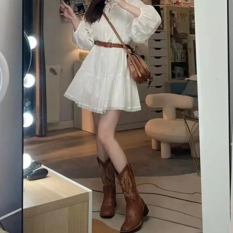 Valenzora | Western style boots for women with pointed toe and block heel, cowboy boots for women