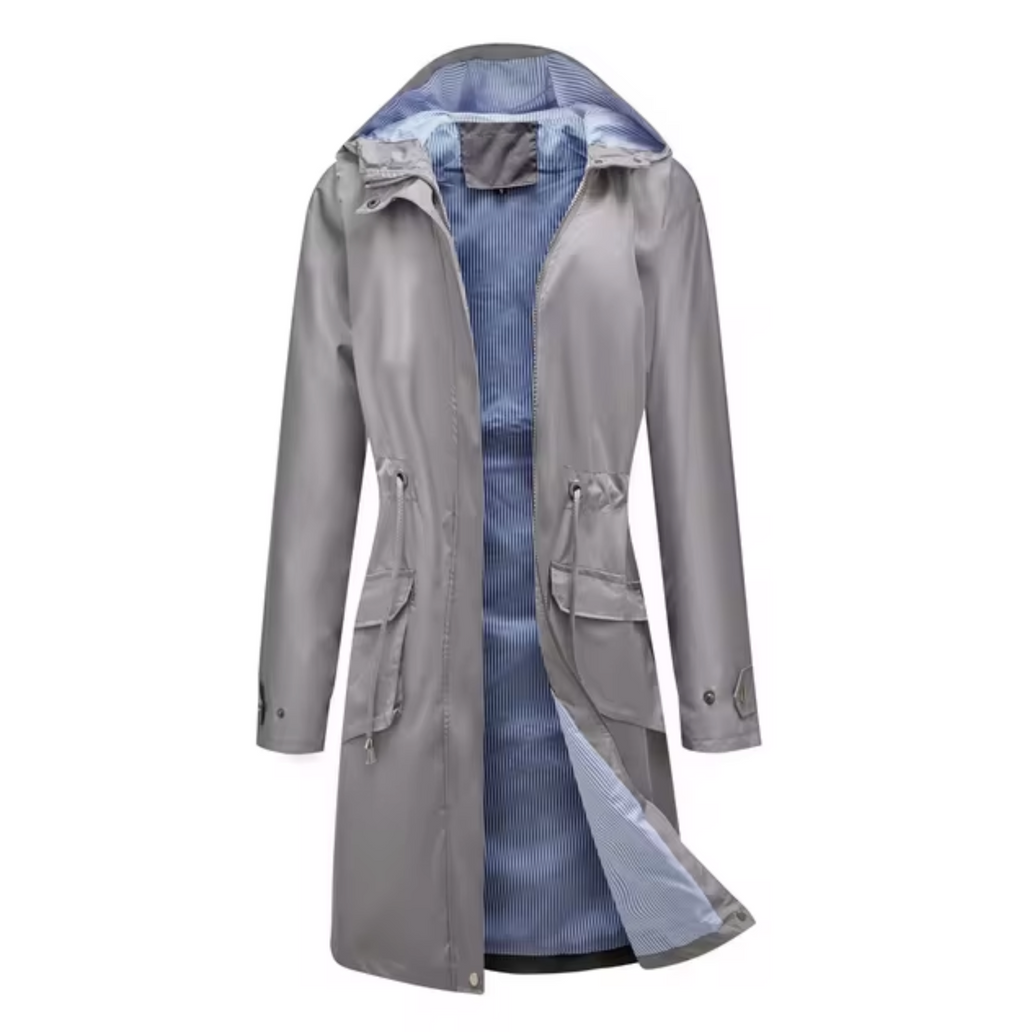 Valenzora | Long waterproof hooded jacket for women