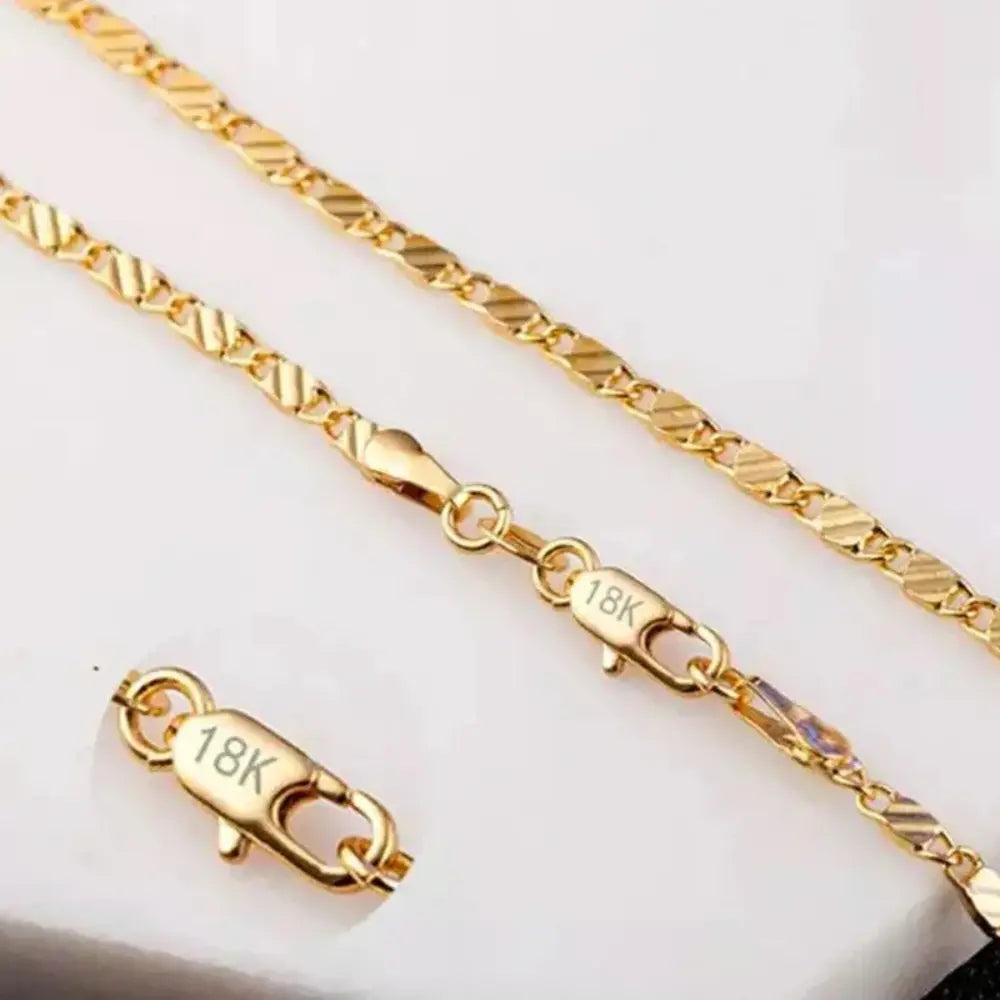 Valenzora | 18k Gold Chain 2mm 925 Sterling Silver Chain