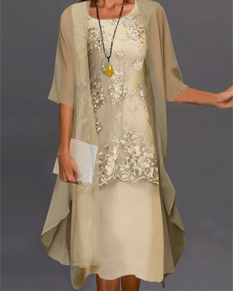 Valenzora | Elegant chiffon dress in two pieces