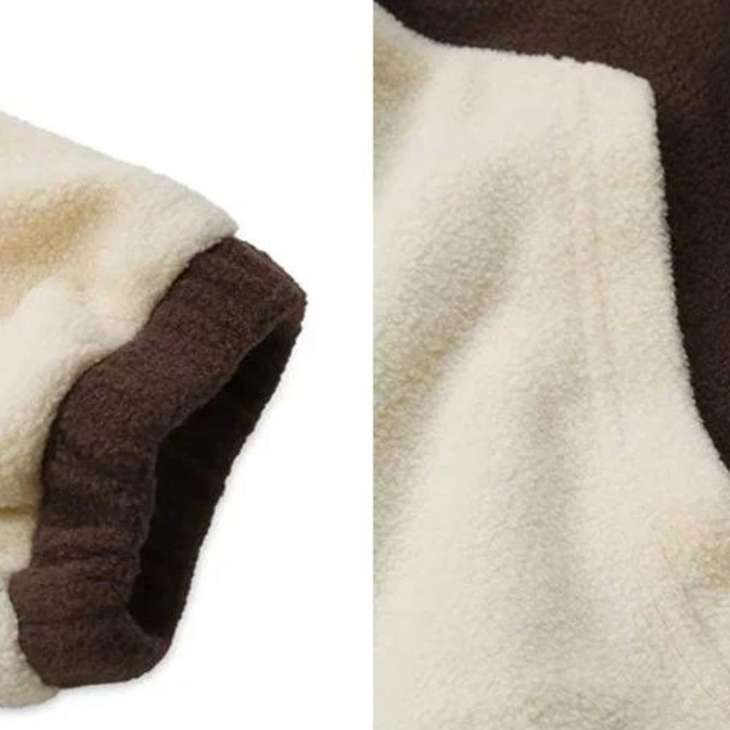 Valenzora - Fleece jacket with hood and patchwork pattern