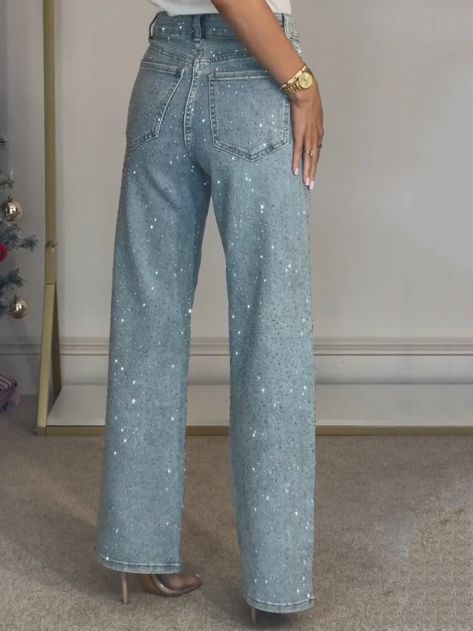 Valenzora | High-Waist-Jeans mit Diamant-Details
