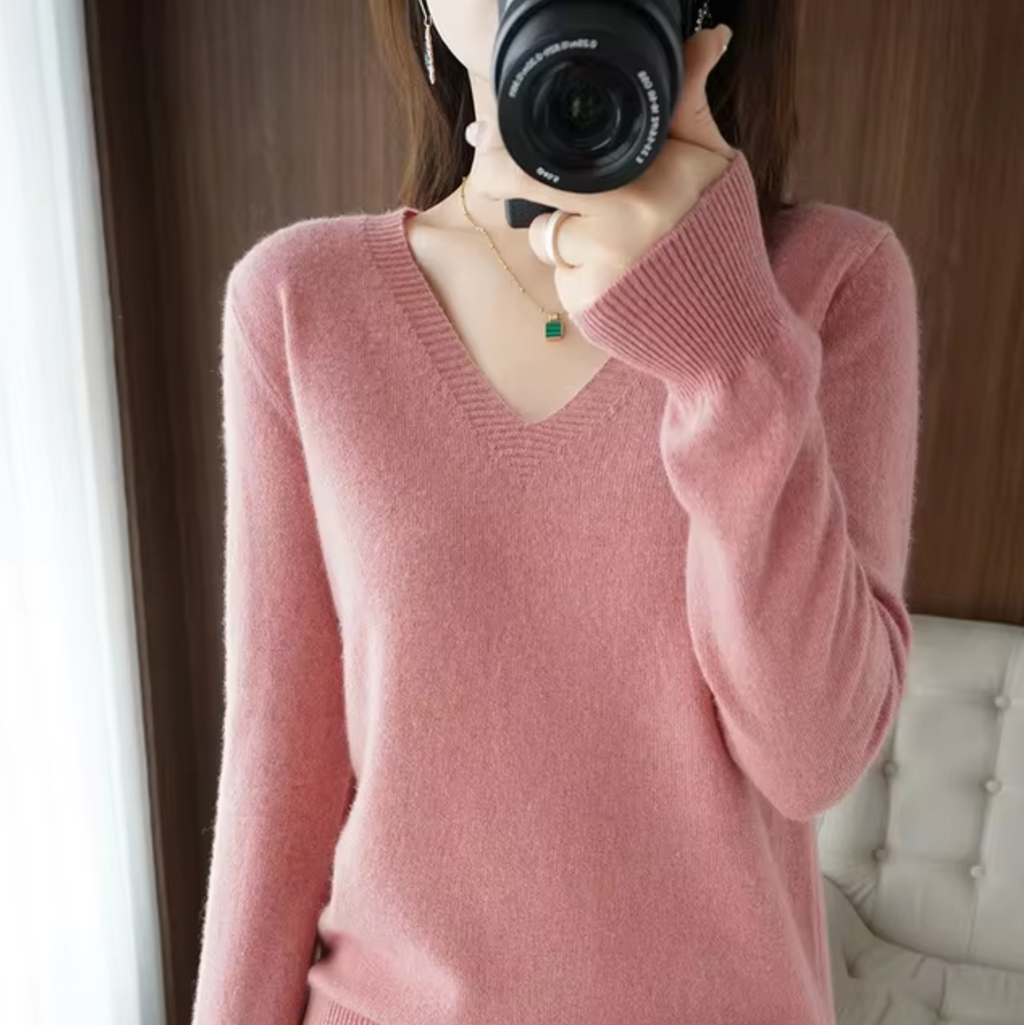Valenzora | Strickpullover mit V-Ausschnitt