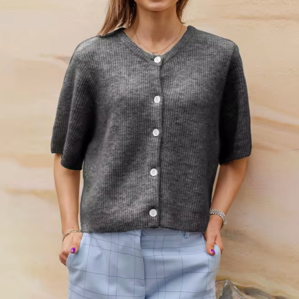 Valenzora | Kurze Strickjacke mit Knöpfen für Damen