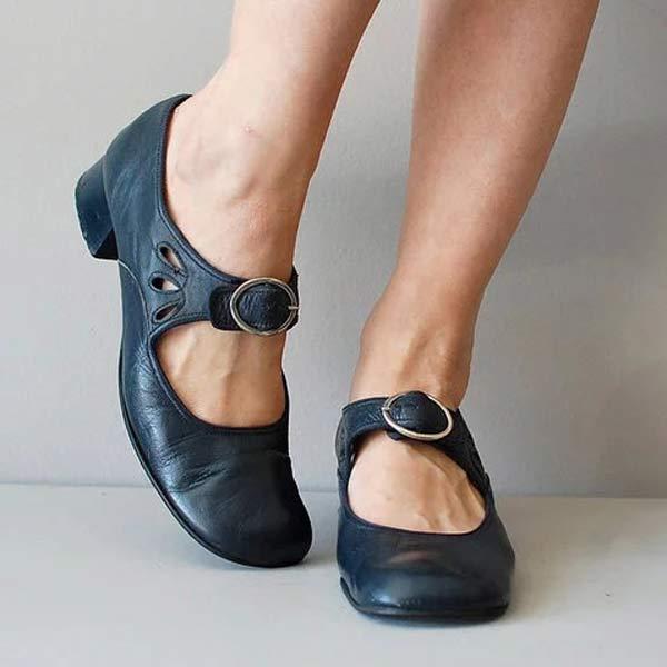 BEATRICE™ - Wedge Leather Orthopedic Buckle Sandals
