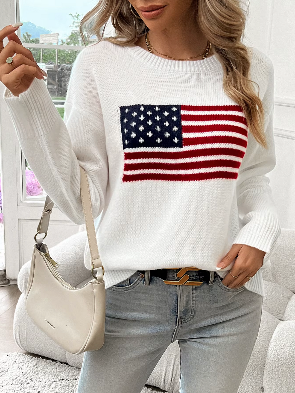 Valenzora | Baumwollstrickpullover mit Rundhals