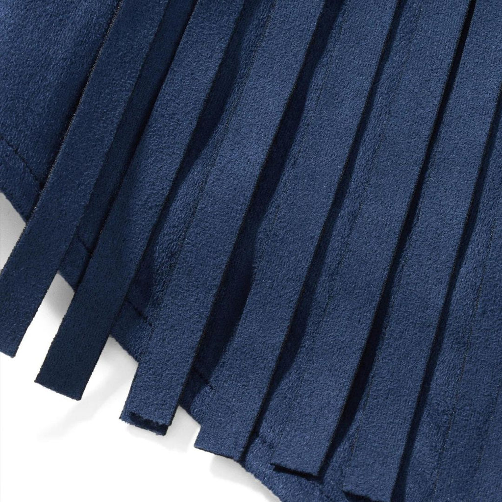 Valenzora | Suede vest with fringe and button detail