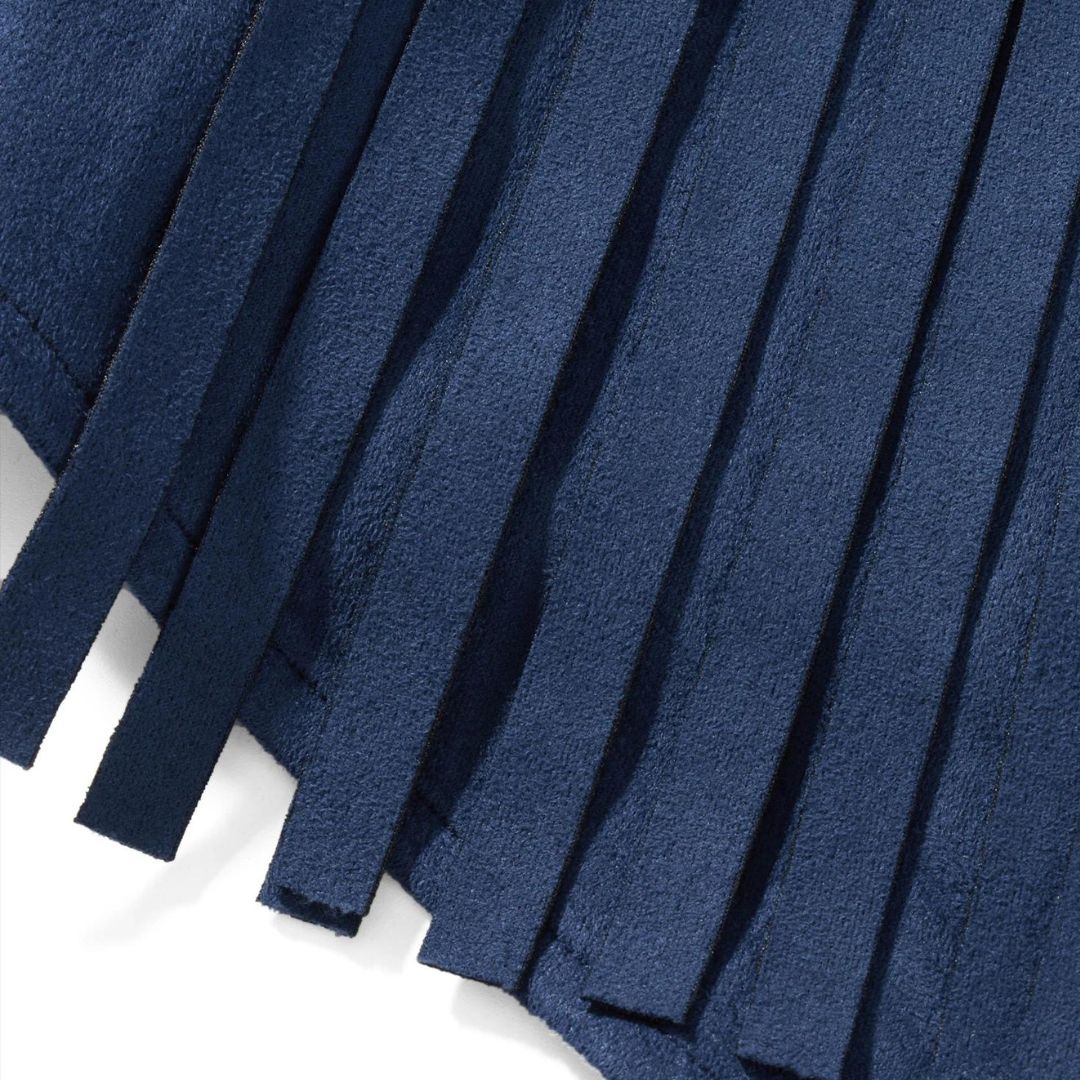 Valenzora | Suede vest with fringe and button detail