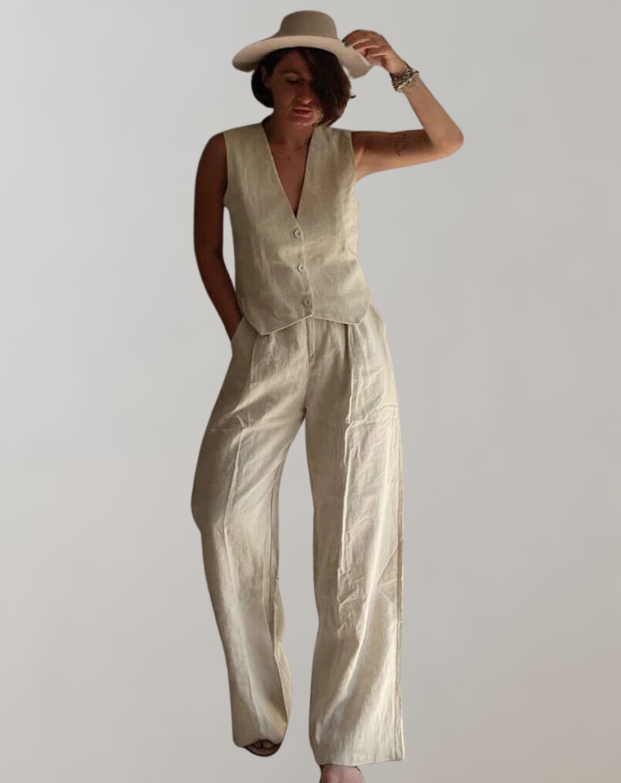 Valenzora - Tank top and high-waisted trousers