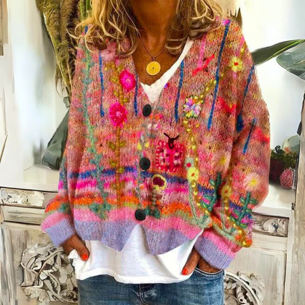Valenzora | Luxuriöser bedruckter Cardigan