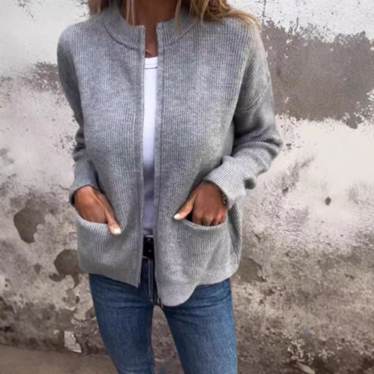 Valenzora | Superweicher, warmer Cardigan mit Reißverschluss