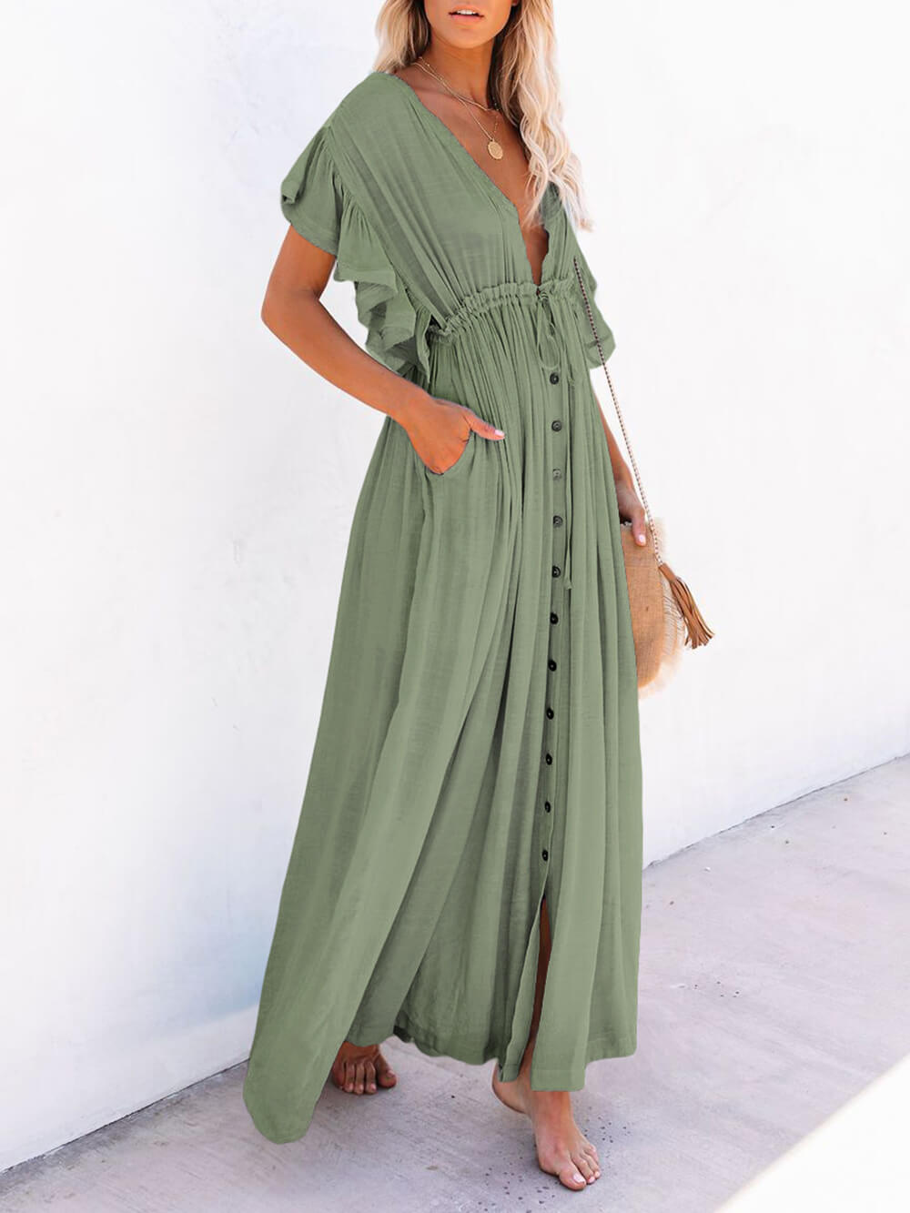 Valenzora | Elegantes Maxikleid mit flatternden Ärmeln für Damen