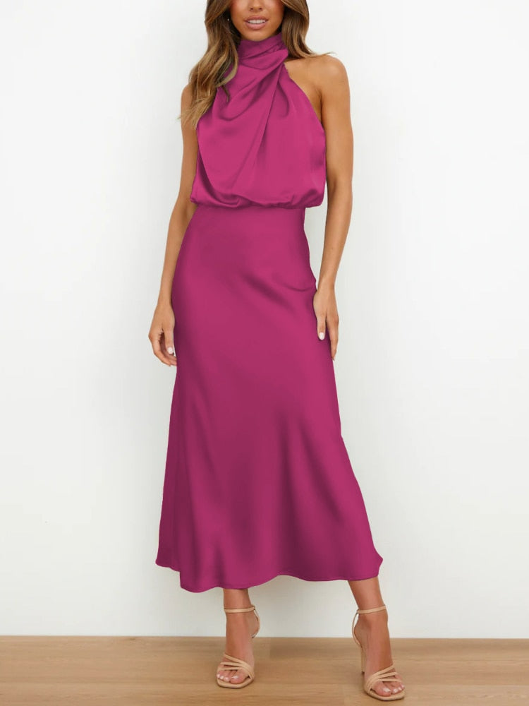Valenzora | Silk dress with spotted design for women
