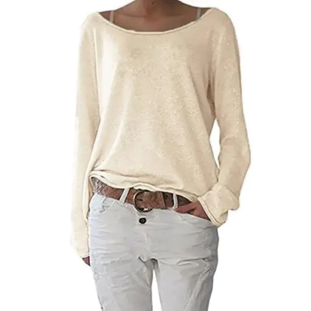 Valenzora | yellow sweatshirt with a round neck, simple and slim fit