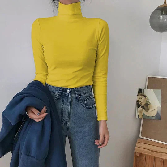 Long-sleeved turtleneck sweater