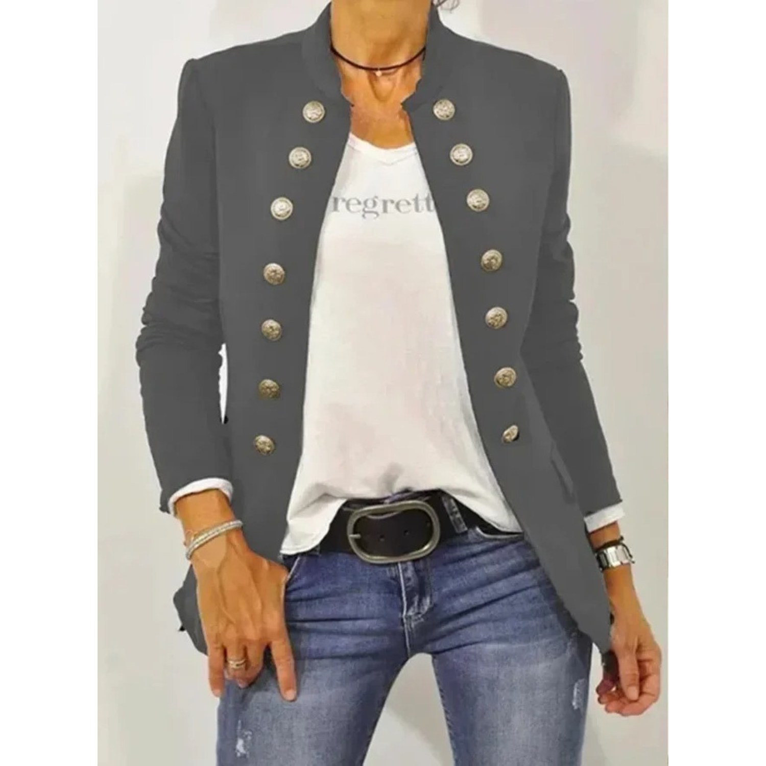 Valenzora – long-sleeved black women's blazer